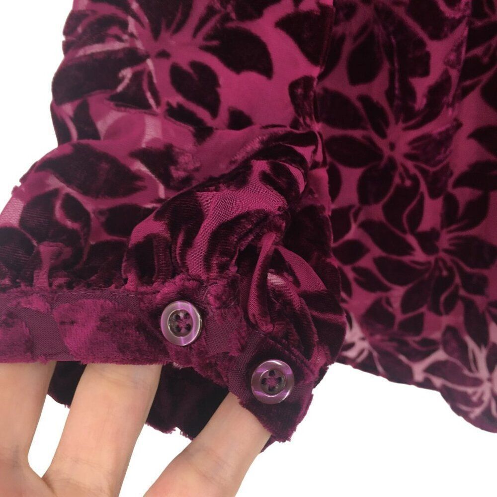 Torrid Burgundy Burnout Blouse - EUC - Picture 7 of 8